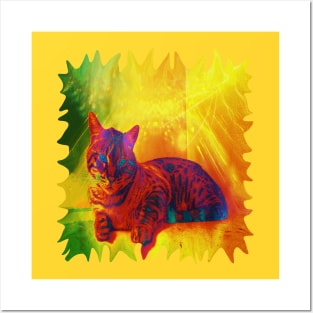 The Kitty Cat with the Infrared Spots and Stripes Posters and Art